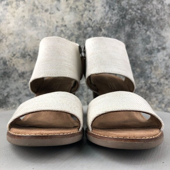Toms Women's Size 8 Majorca Natural Cream Open Toe Cutout High Heel Sandals - Picture 2 of 15